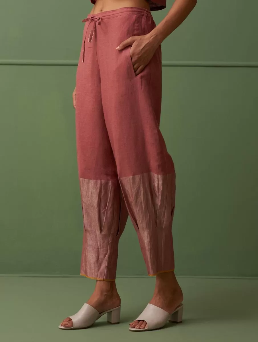 Nama Border Linen Pants - Terra