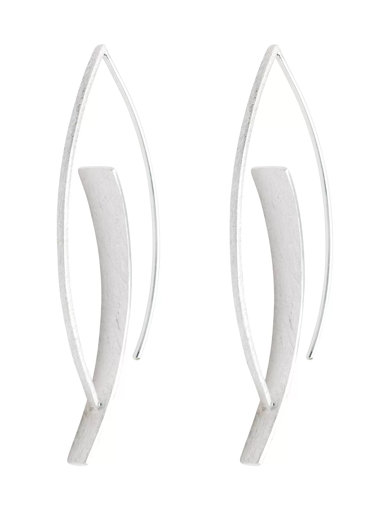 New! Brushed Silver Wishbone Earrings