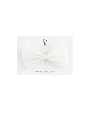 Nova Textured Cotton Bow - White