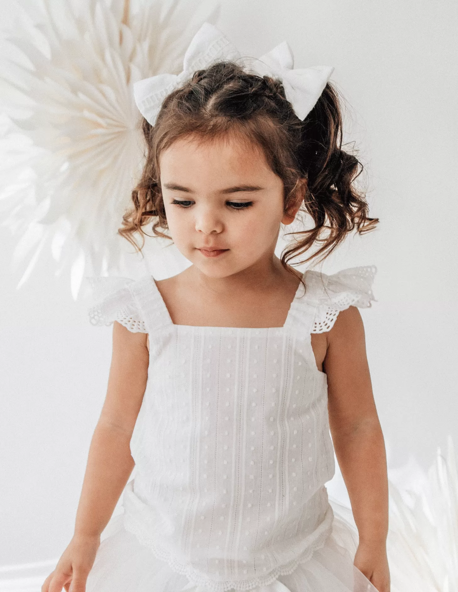 Nova Textured Cotton Bow - White