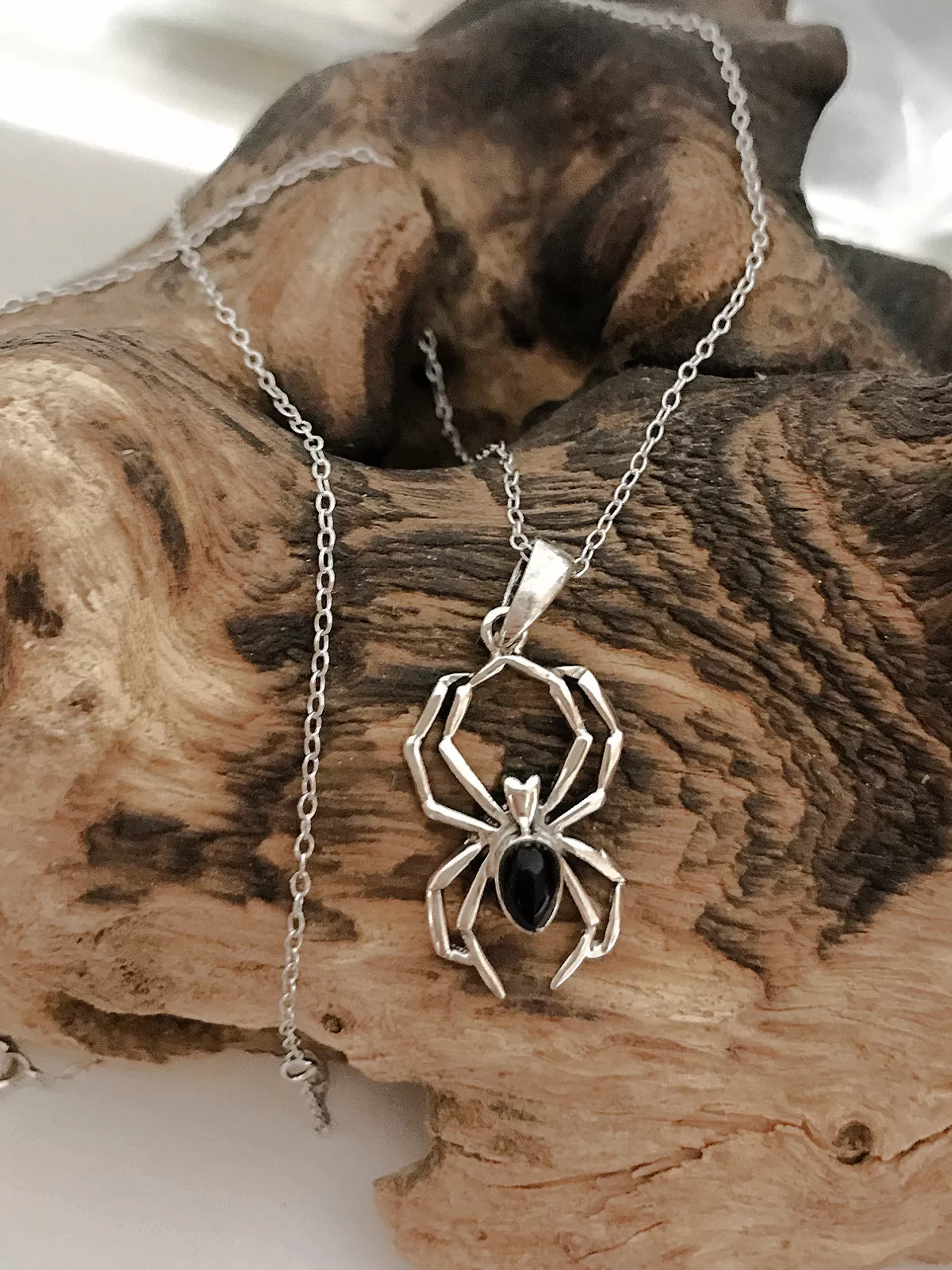 Onyx Spider Necklace