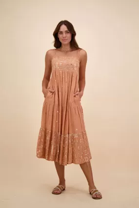 OPERA MIDI DRESS GOLD