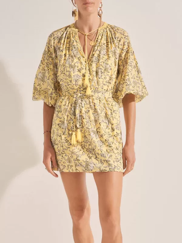 Peithos Dress in Yellow Batik