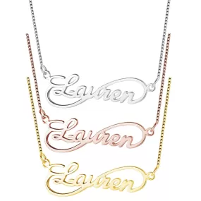 Personalized Infinity Cut Out Name Necklace - Silver - Gold - Rose Gold