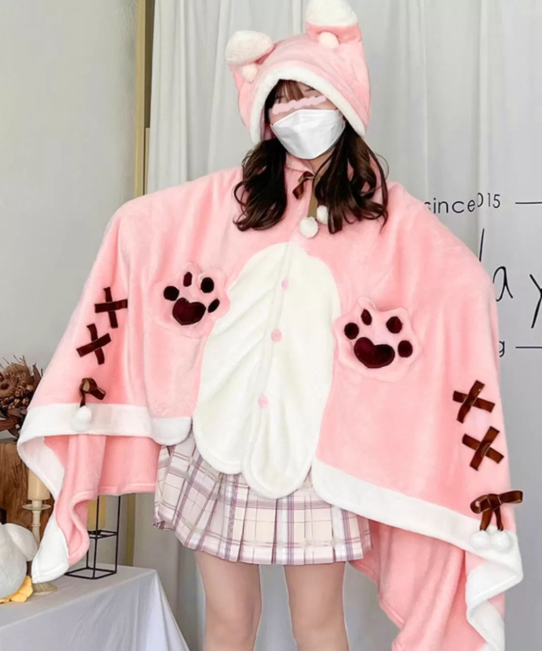 Pink Fox Cloak Shawl PN6063