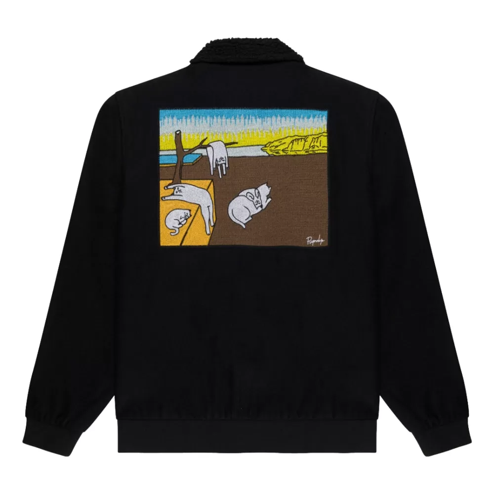 RIPNDIP NERMALI WOOL VARSITY  JACKET-BLACK