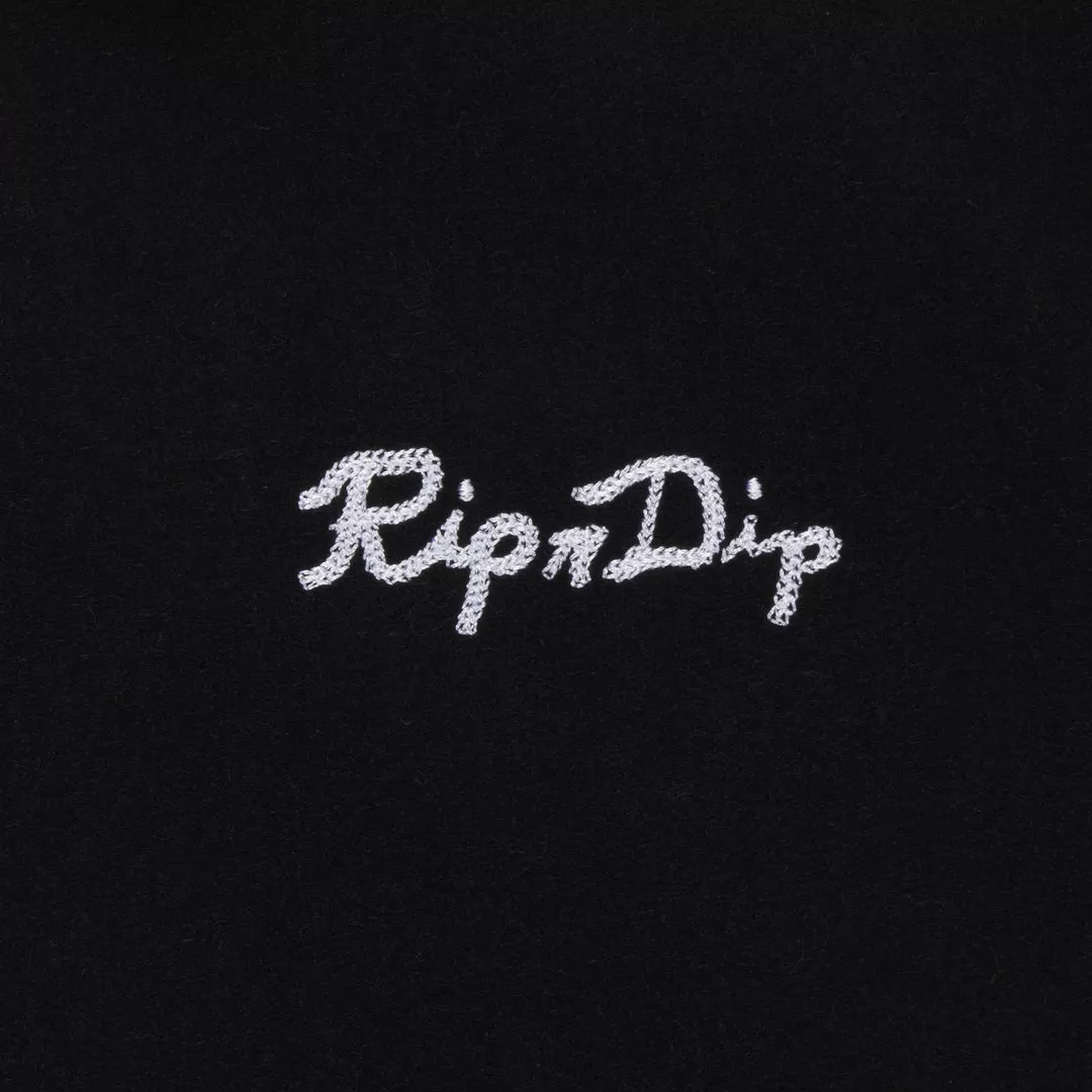 RIPNDIP NERMALI WOOL VARSITY  JACKET-BLACK