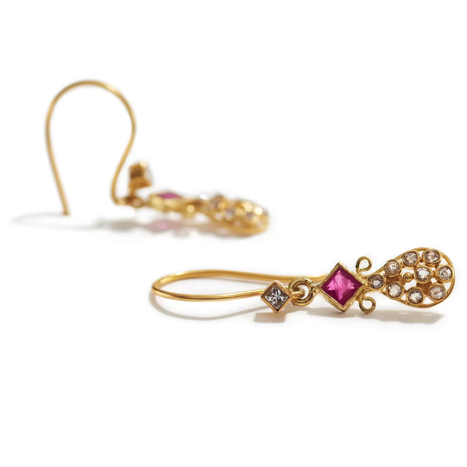 Ruby, Diamond & Gold Dangles