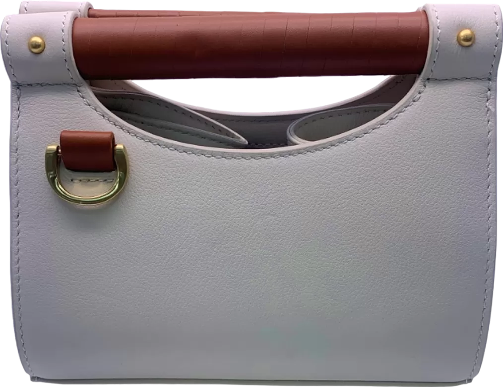 Sancia White/Brown The Adalyne Leather Mini Tote Bag