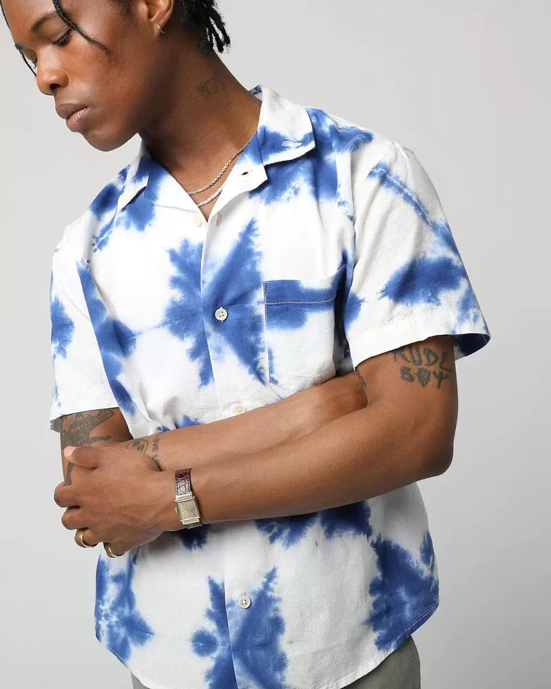 Shibori Sunrise Short Sleeve Button Up