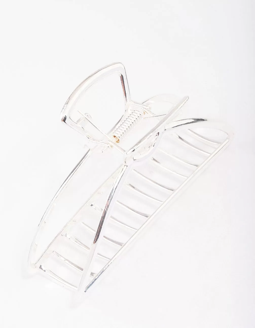 Silver Large Outline Hair Claw Clip