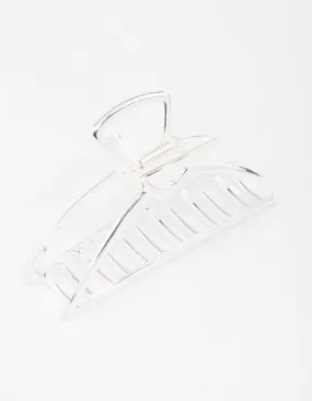 Silver Large Outline Hair Claw Clip