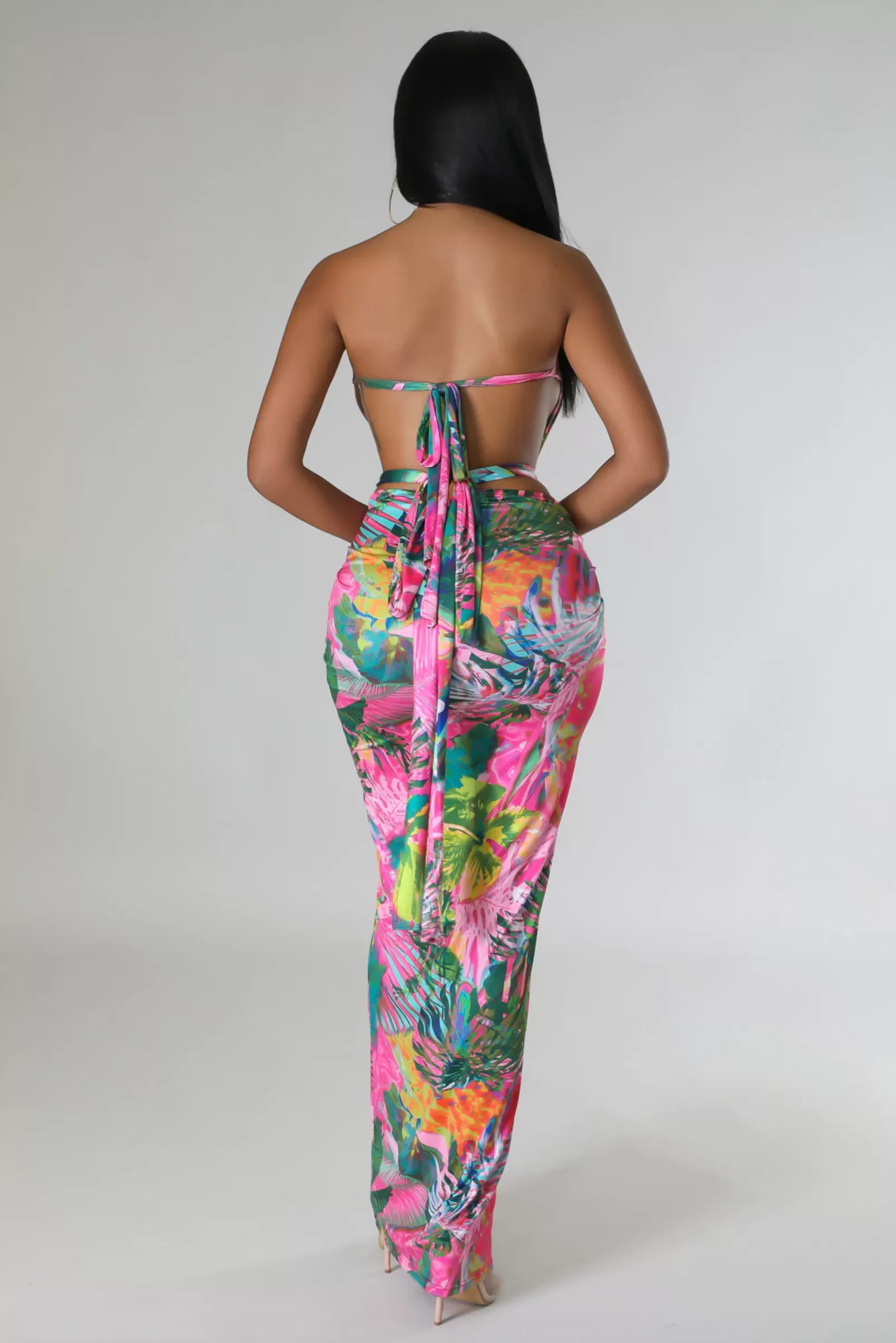 Siyana Flower Print Maxi Dress