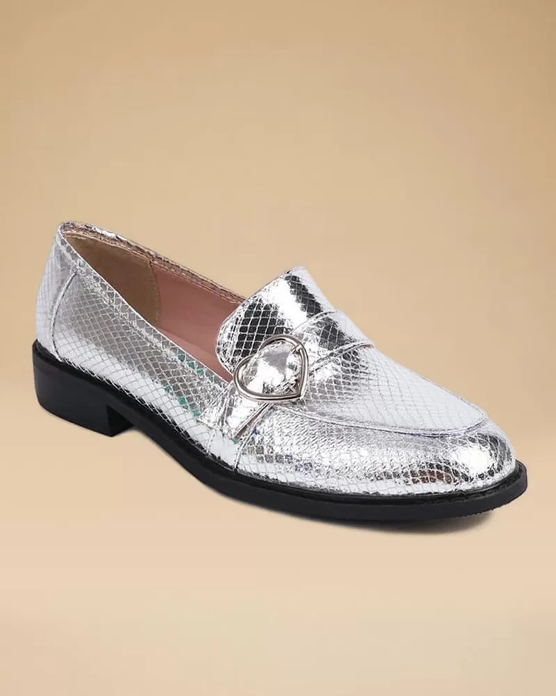 Snake-print British Buckle Loafers