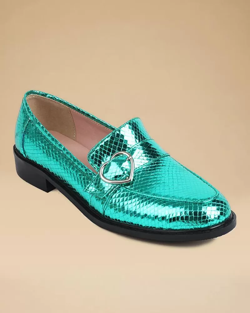 Snake-print British Buckle Loafers