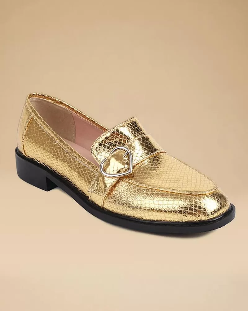 Snake-print British Buckle Loafers