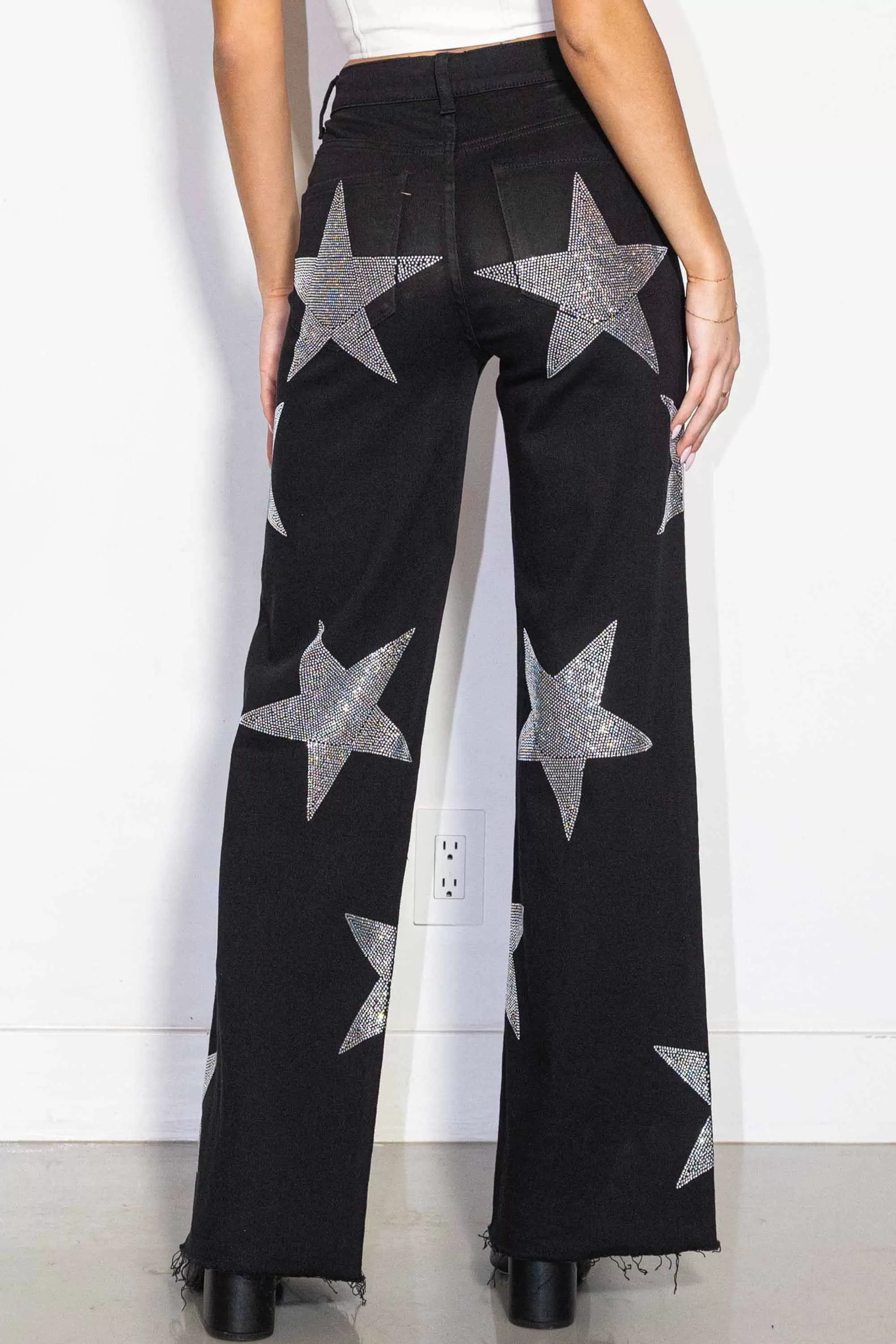 Stardust Wide Leg Pants- Black