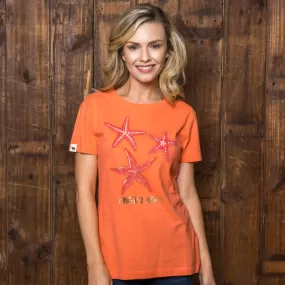 Starfish Luxe Crew Slim Tee Coral