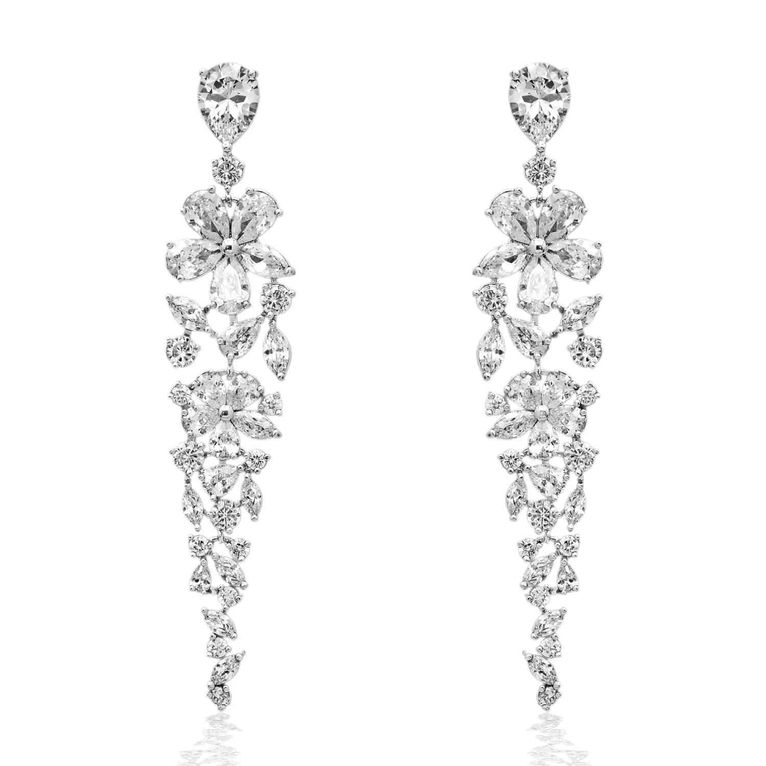 Statement Flower CZ Earrings