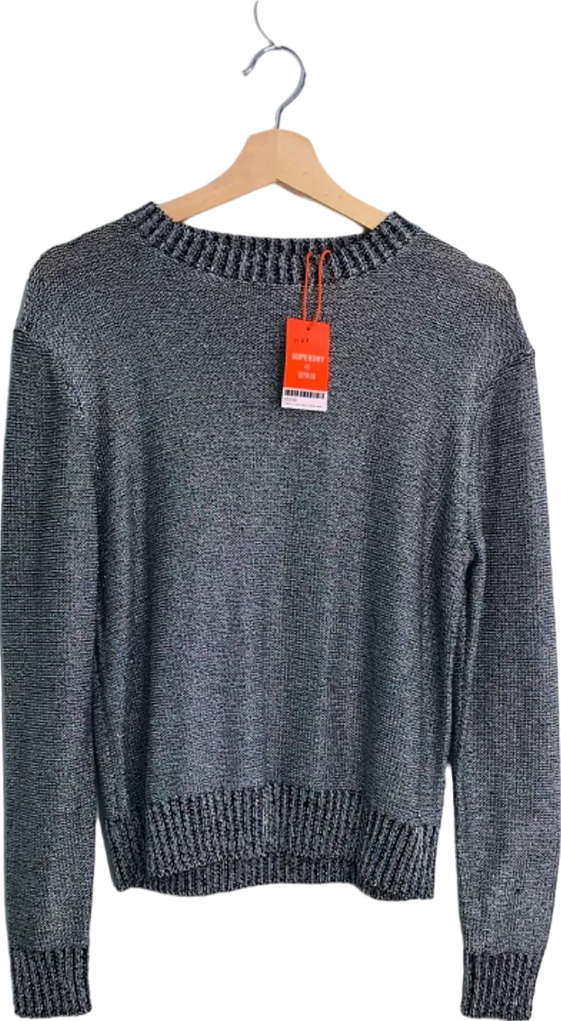 Superdry Gunmetal Studios Metallic Sweater UK Size 8