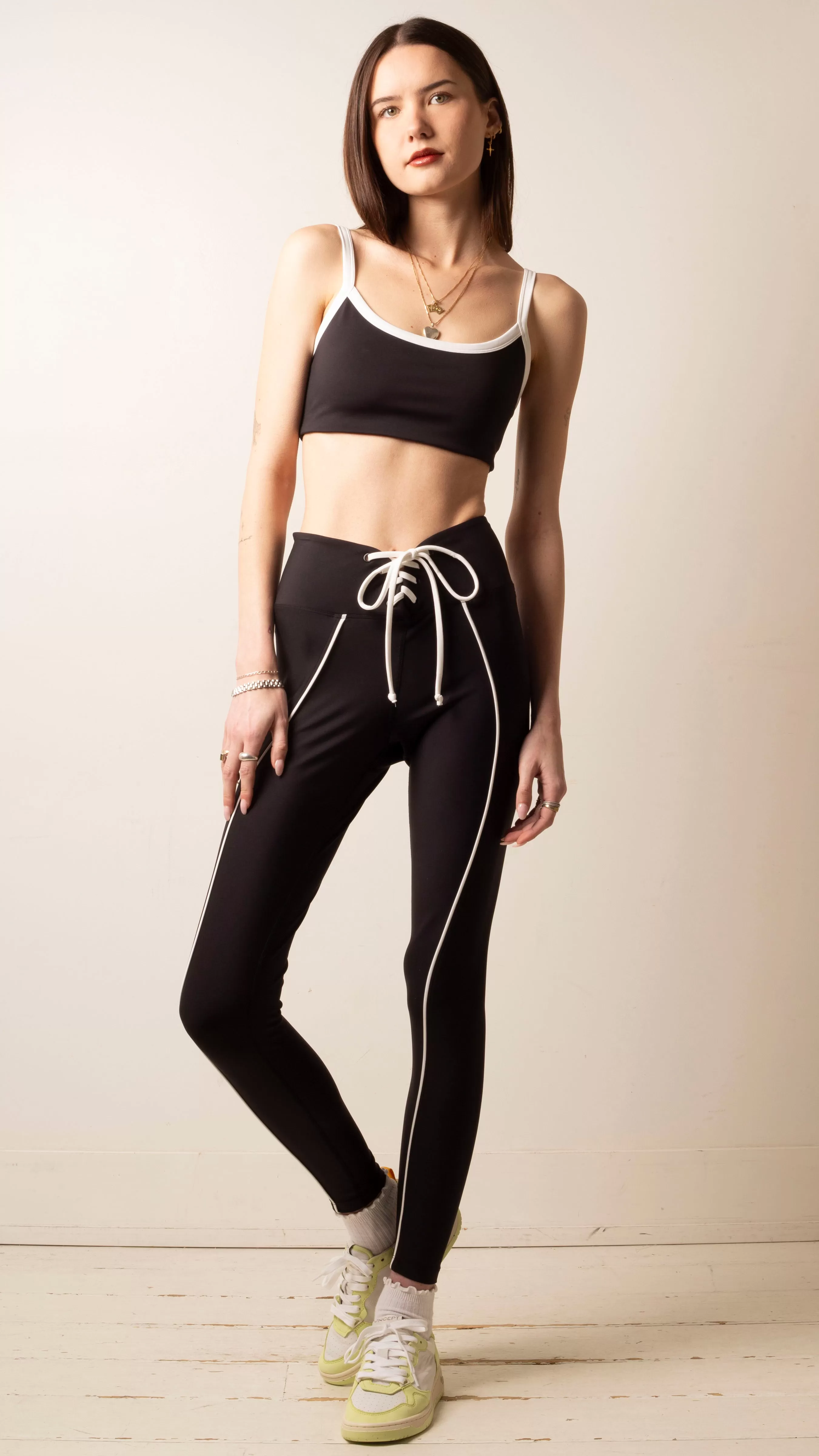 The Field Legging - Black/White