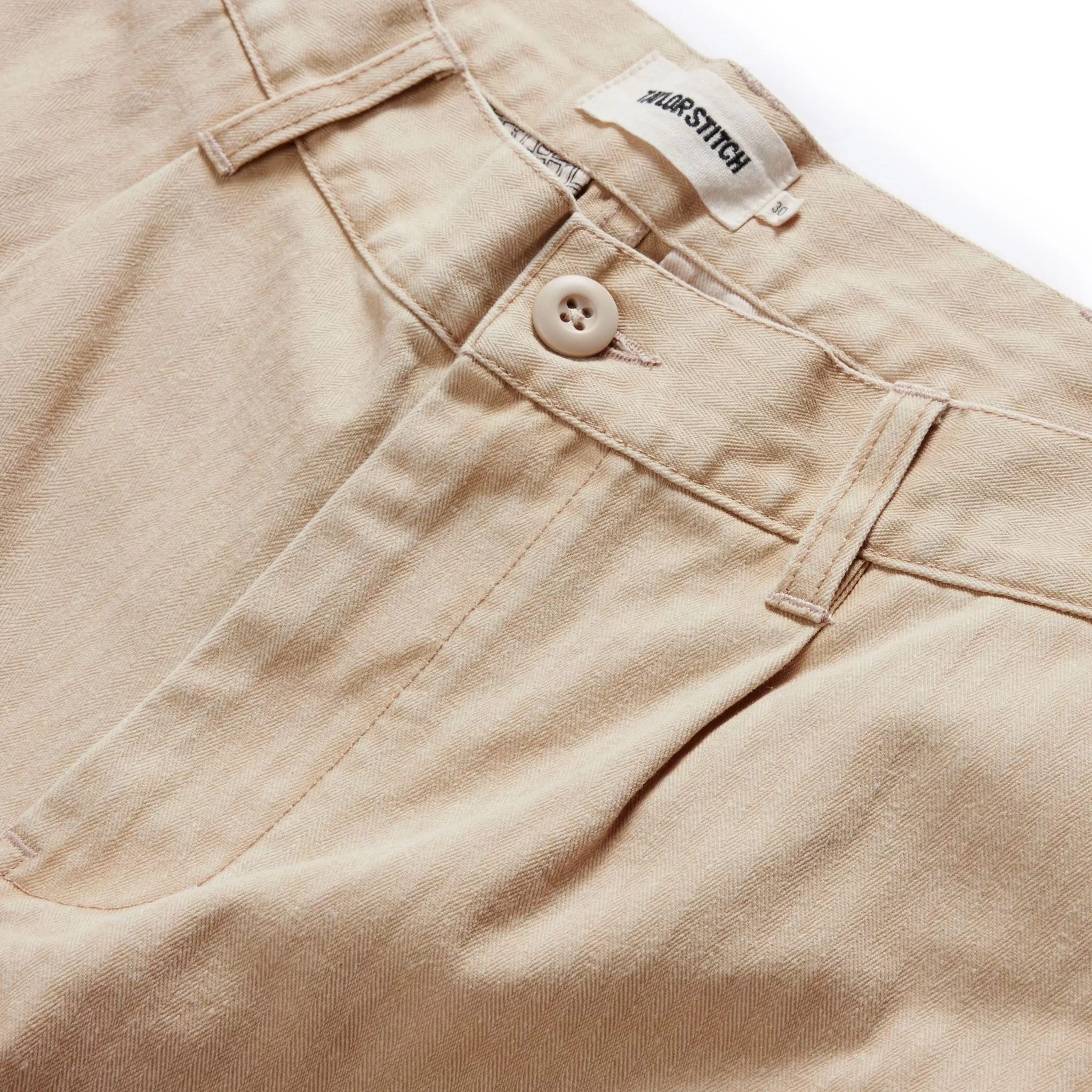 The Matlow Short in Dune Washed Herringbone