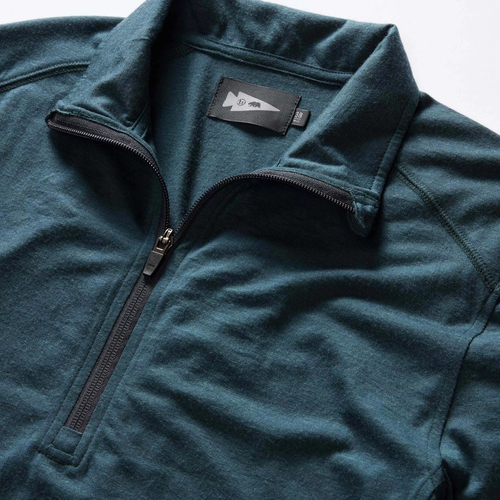 The Merino Half Zip in Forest