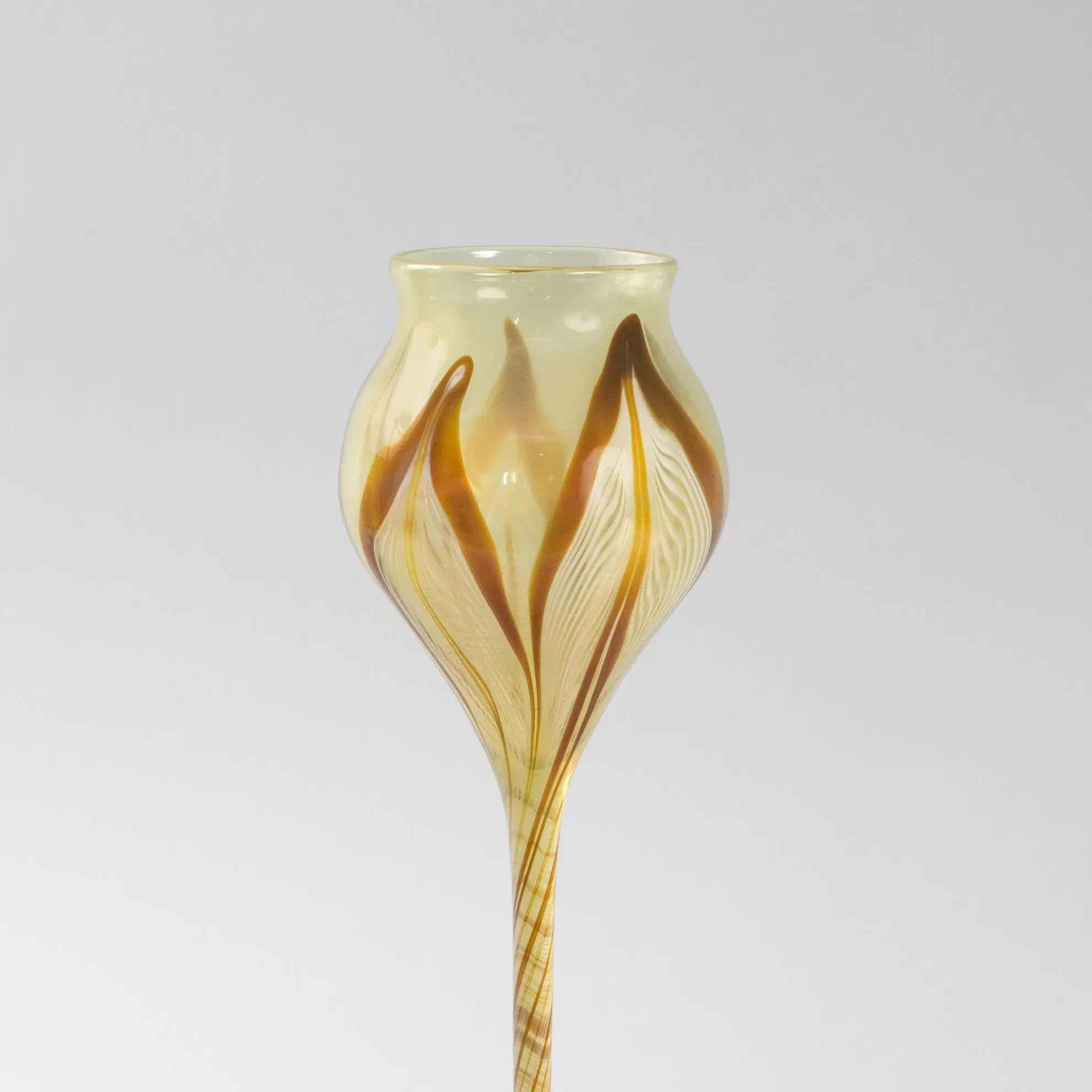 Tiffany Studios New York Favrile Glass Elongated Flower Form Vase