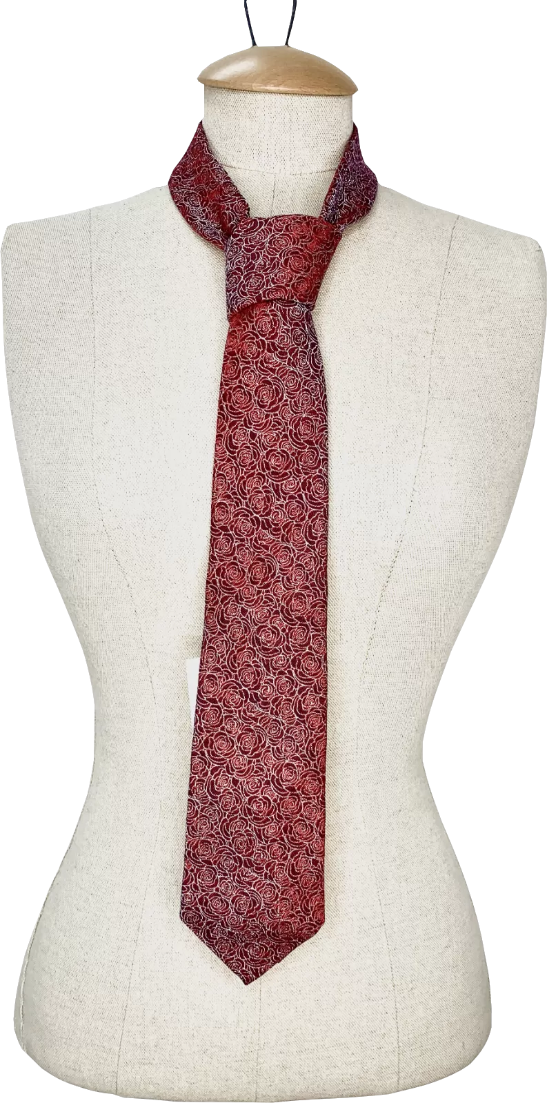 Turnbull & Asser Red Handmade Silk Rose Pattern Tie One Size