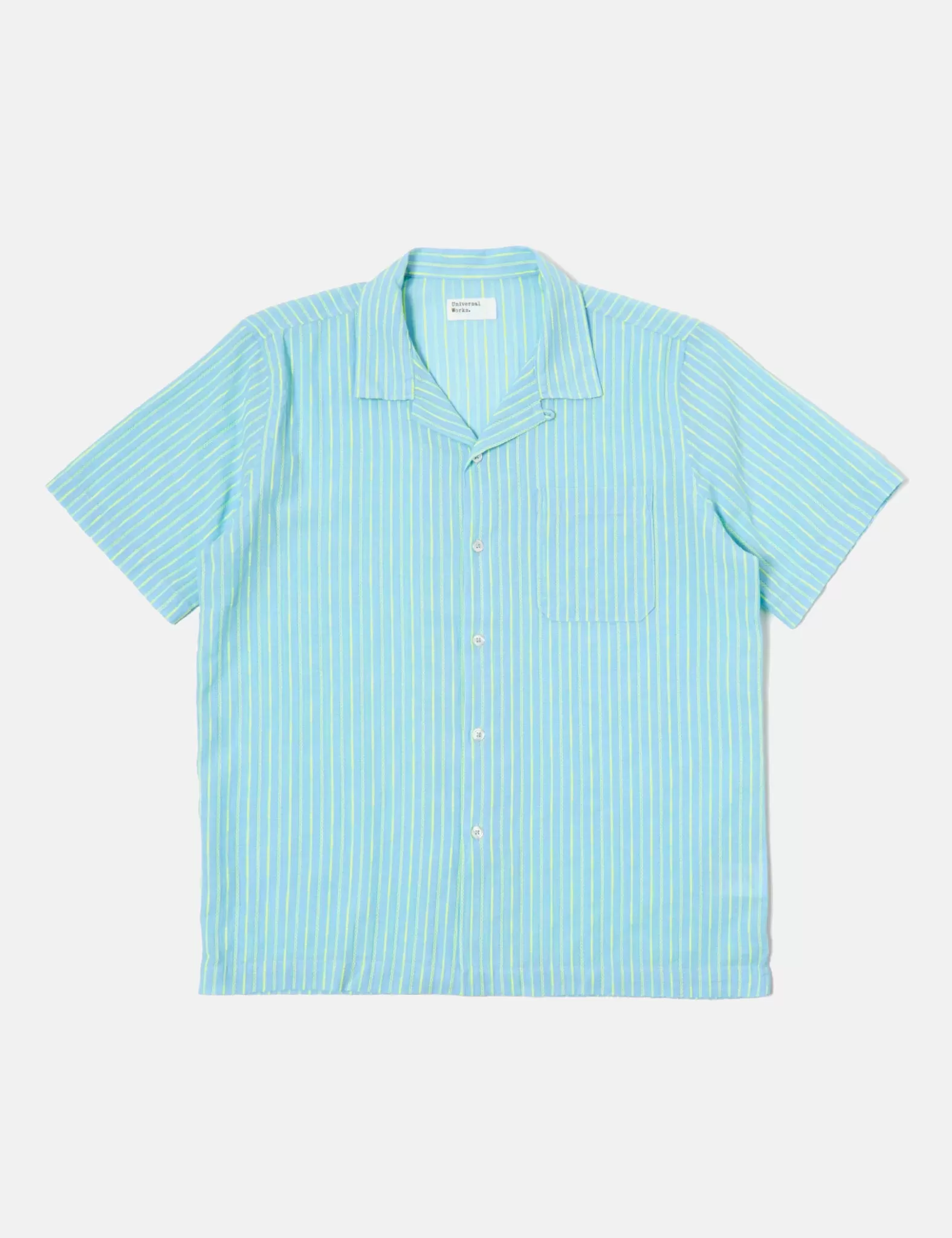 Universal Works Road Fluro Shirt - Sky Blue/Green