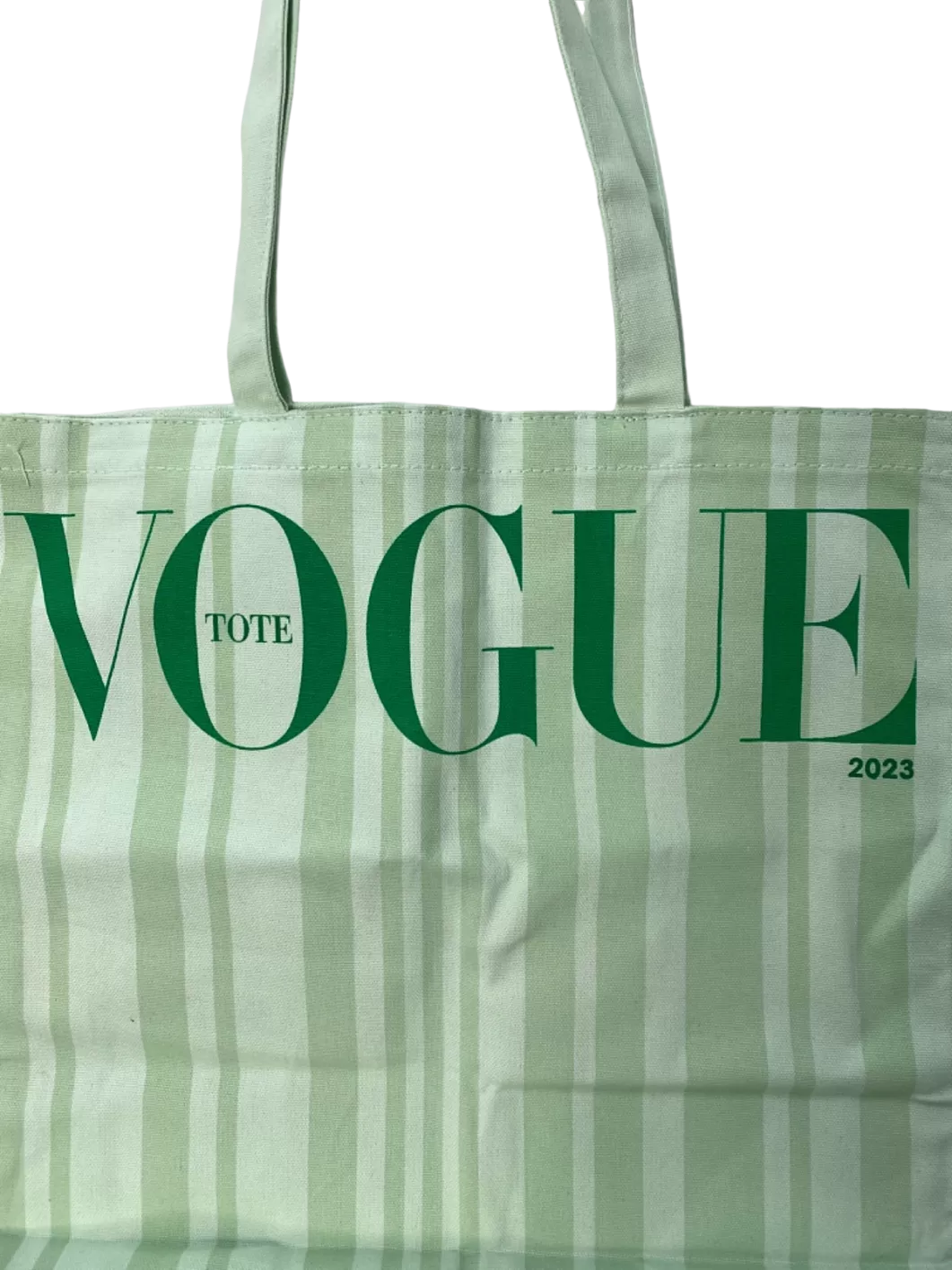 Vogue Green Stripe Tote Bag