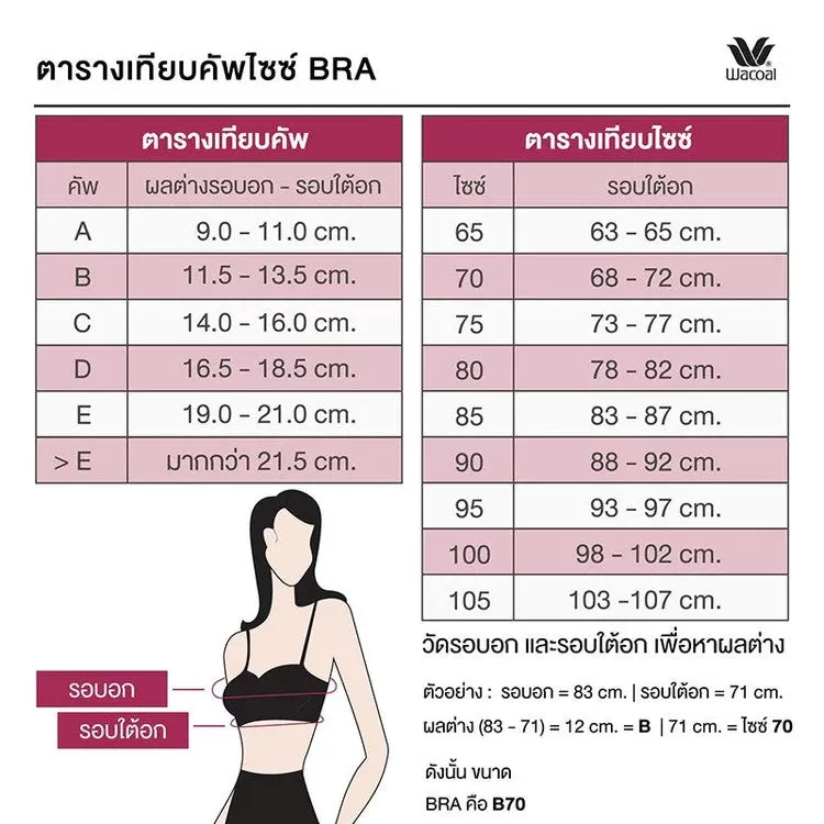 Wacoal Mood Travel Bra Wireless Bra เสื้อชั้นในไร้โครง 3/4 Cup เสริมฟองน้ำไล่ระดับ - MM1243 สีน้ำเงิน (LS)