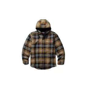 Wolverine Bucksaw Hooded Flannel Shirt Jac Pecan Plaid