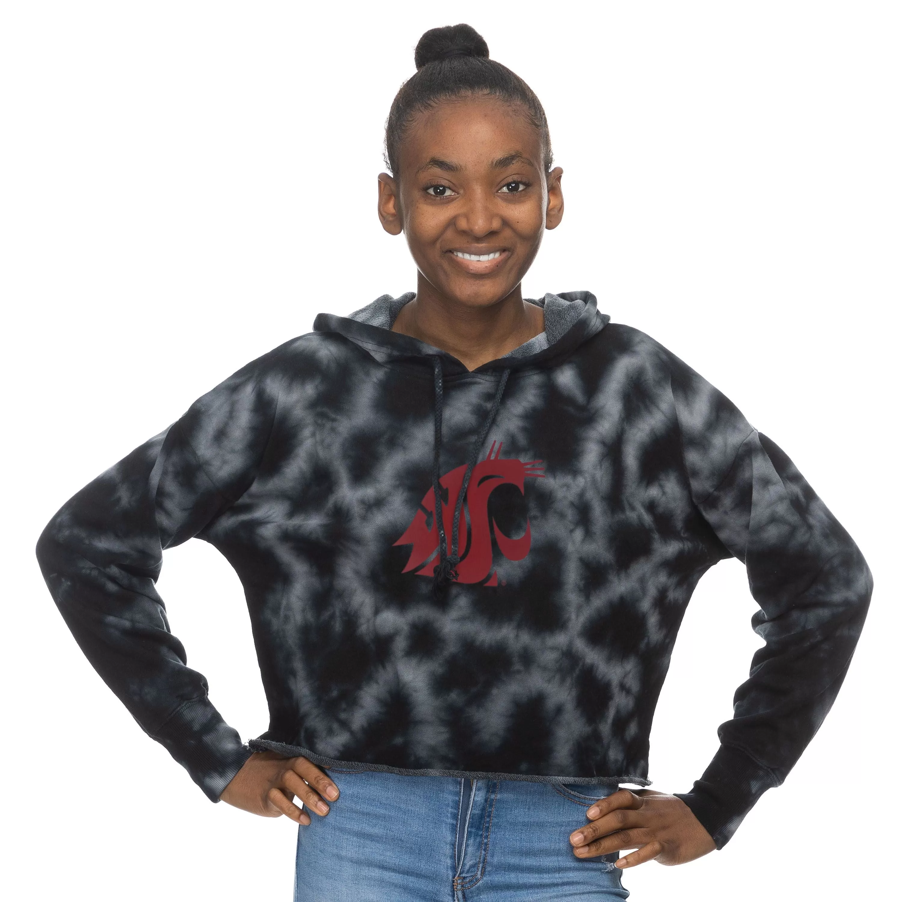 ZooZatz Womens tie-dye cropped sweatshirt